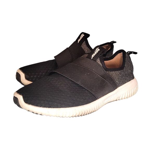 AVIA Black & Gray Fabric Upper Slip On Sneakers Women's Size 6 Memory Foam - Picture 3 of 7